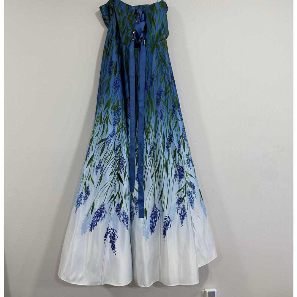 NEW Anthropologie BHLDN Kira Strapless Printed Satin A-Line Maxi Dress US 10 - Picture 4 of 10